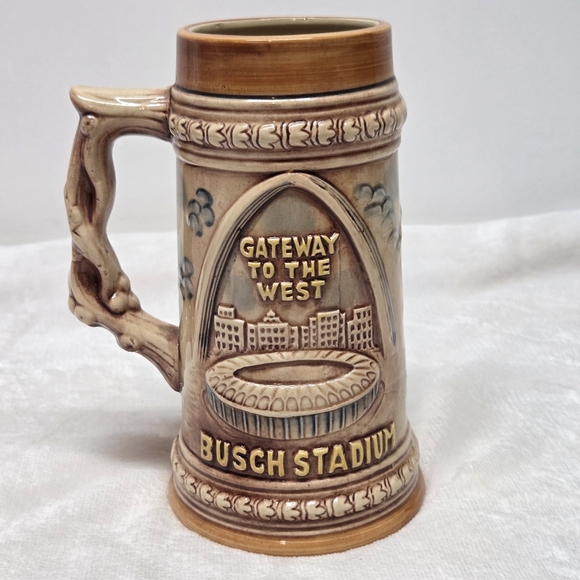 Vintage St. Louis MO Beer Stein Gateway Arch Busch Stadium Riverboat Japan - Picture 2 of 13